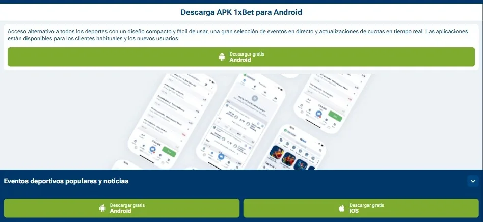 Instalación APK segura de 1xBet en Android