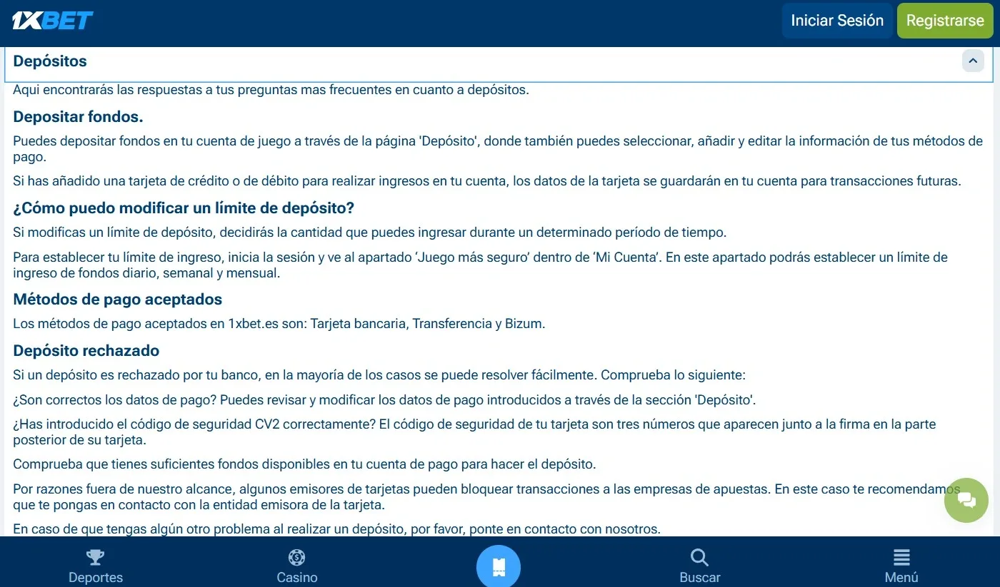 Métodos de pago 1xBet con tarjetas y Bizum