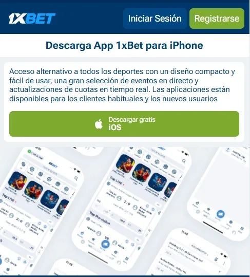 Instala 1xBet vía Apple App Store en iPhone